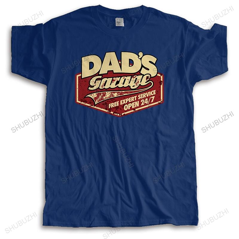 

summer Tshirt men cotton tops Man crew neck tshirt DADS GARAGE FREE EXPERT SERVICE OPEN unisex teeshirt women top tees S