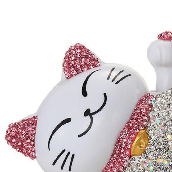 Cat Ornament Glitter Anti-scratch Polymer Clay Lovely Lying Manekineko Good Luck Decor for Car