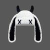 Japanese Popular Funny Devil Corner Crochet Knitted Beanie Hat Handmade Cute Long Ear Warm Cover Warm Wool Hat Spot
