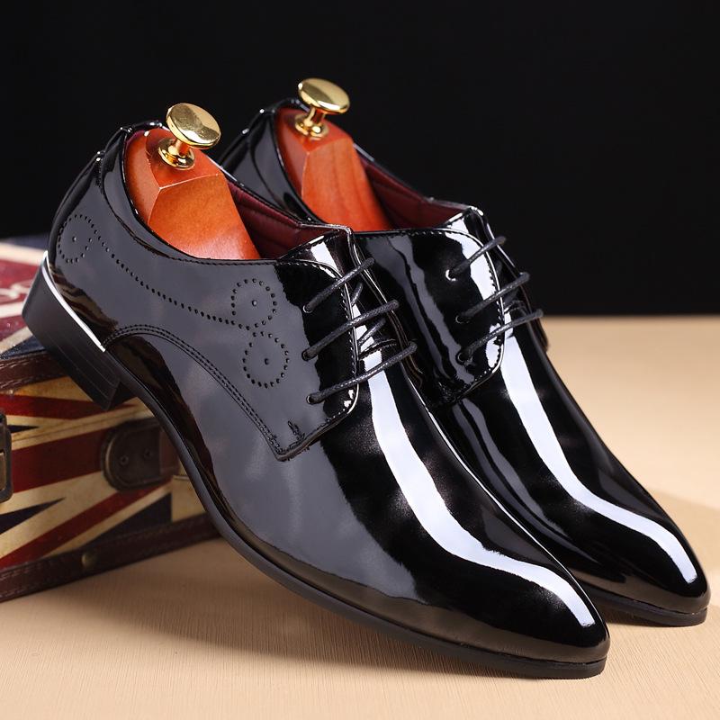 Fashion Newly Men's Patent Leather Oxford Shoes Shoes Zapatos De Hombre Men Formal Shoes Pointed Toe Business Wedding Cvb567