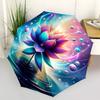 1pc Lotus Bloom Automatic Folding Umbrella with 8 Bones, 3-Fold Compact Umbrella, Compact Design On-the-Go Essential, casual outdoor accesso