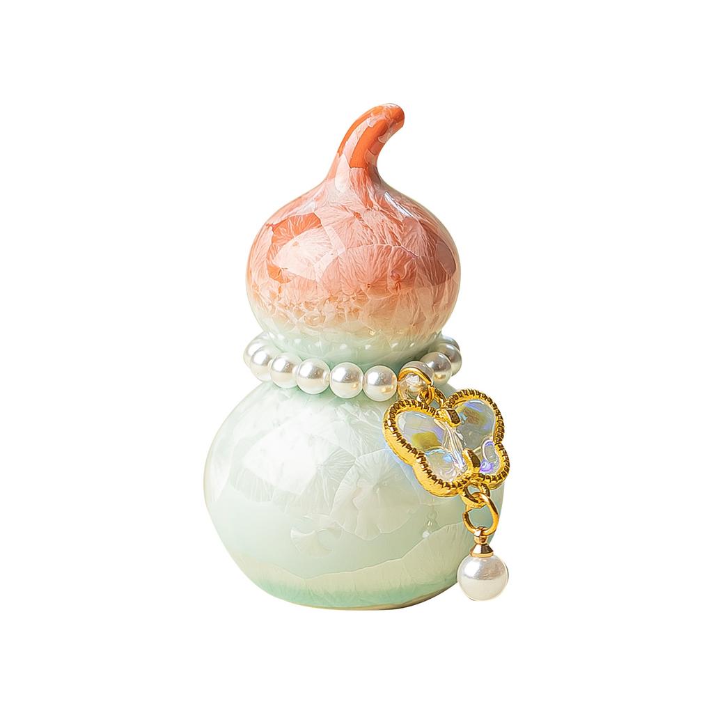 Ugnsväxlande kristallglasyr liten kalebass gradvis förändring keramiskt telek kontor hem skrivbord te husdjurs prydnad