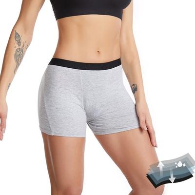 Damen Baumwoll Menstruationsslips 4-lagig auslaufsicher mittelhoch geschnitten Periodenunterwäsche Nachtsaugfähige Boyshorts