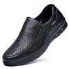 Men's shoes summer soft-soled breathable hollow dress cool leather shoes men's genuine leather business leisure hole middle old dad shoes