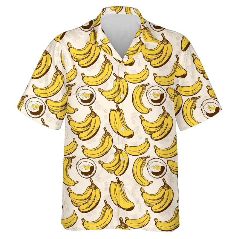 Tropische Früchte Zitrone 3D-Druck Strandhemden Papaya Avocado Grafik T-Shirt für Männer Kleidung Niedliches Y2k Design Frauen Reversbluse Top