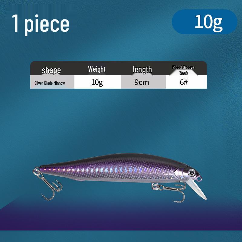 Silbernes Blatt Streamline Minnow Köder: Ultimativer Sinking Twitchbait für Weitwurf-Angeln