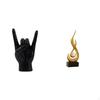 Rock Gesture Sculpture Creative Finger Flame Ornament Modern Art Handcraft for Apartment Bedroom