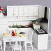 1:12 Scale Dollhouse Kitchen Scene Wooden Furniture Set - High-Back Counter (2 Pieces)