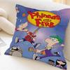 P-phineas Cartoon F-ferbs Cushion Cover Inches Farmhouse Decor Home Throw Pillow Covers For Couch Decorations