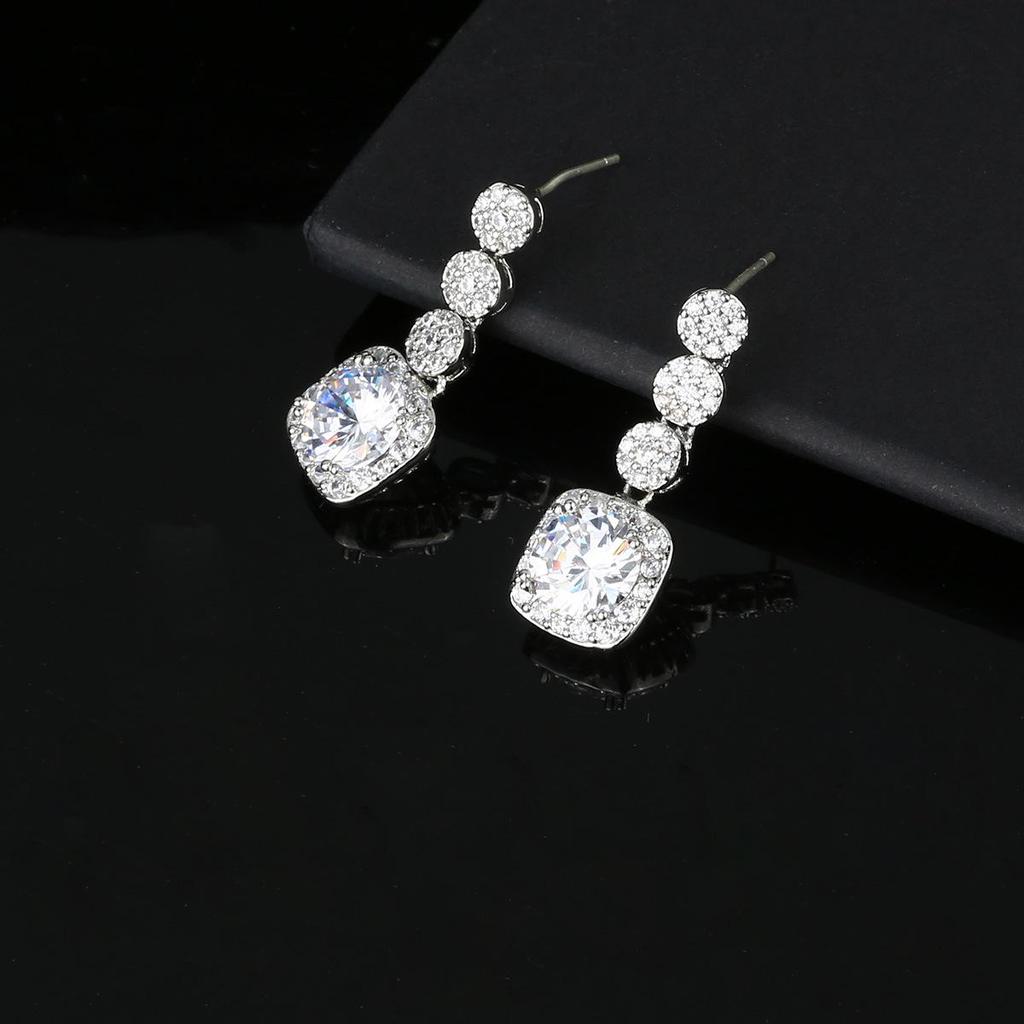 Elegant Long Tassel Zircon Stud Earrings - Women's Exquisite Circle Jewelry