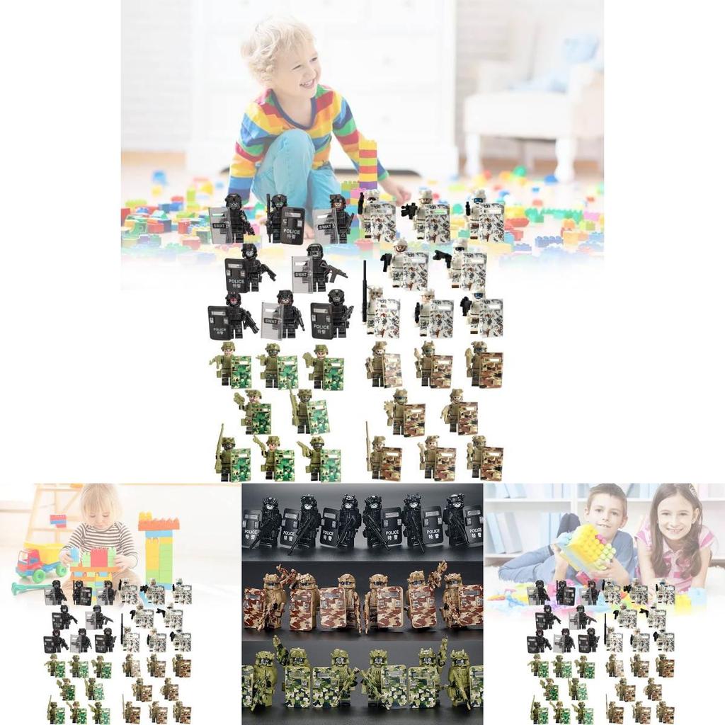 Figuras de Ação Militares Compatíveis Polícia Fantasma Forças Especiais Brinquedos de Construção Para Crianças