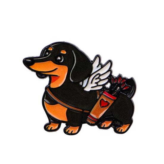 

Decorative Brooch Enamel Dachshund Design Zinc Alloy Lapel Pin Sweater Dress Suit Lapel Badge Versatile Outfit Accessory B
