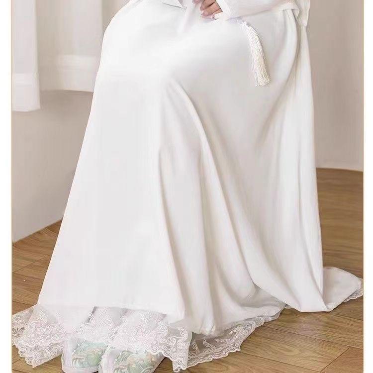 Qipao Lace Slip: Slim-Fit Hanfu Lining Half-Skirt Mid-Length