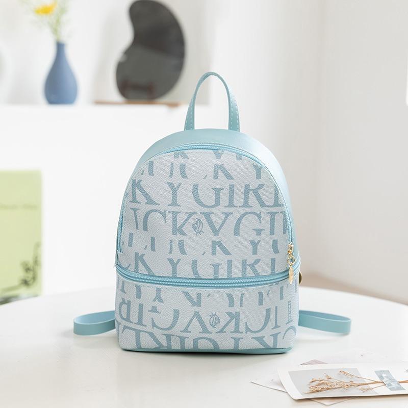 Multifunctional Printed Backpack Versatile Trend Large Capacity Zipper Student Bag Women's Satchel