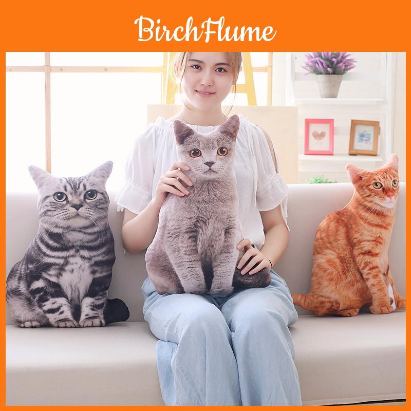 Adorable Almohada de Gato con Simulación 3D de 50 cm Juguete de Peluche Cojín Para Decoración Acogedora del Hogar