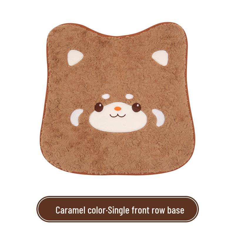 Cartoon Raccoon Winter Plush Car Seat Cushion
