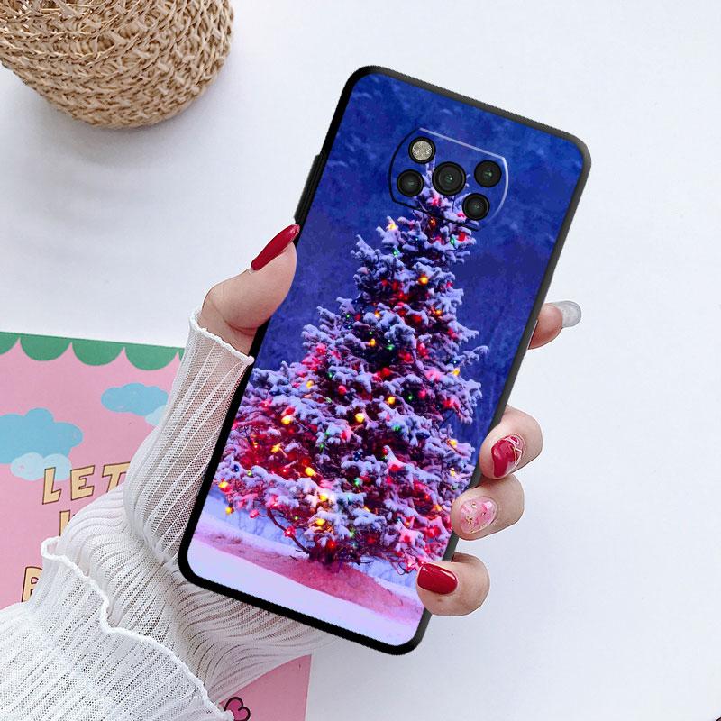 Schwarz Fall Funda Für Samsung Galaxy M13 M12 M22 M23 M33 M52 M32 5g M31 M30s M51 M31s M11 m31 Prime Weihnachten Baum Nette Coque