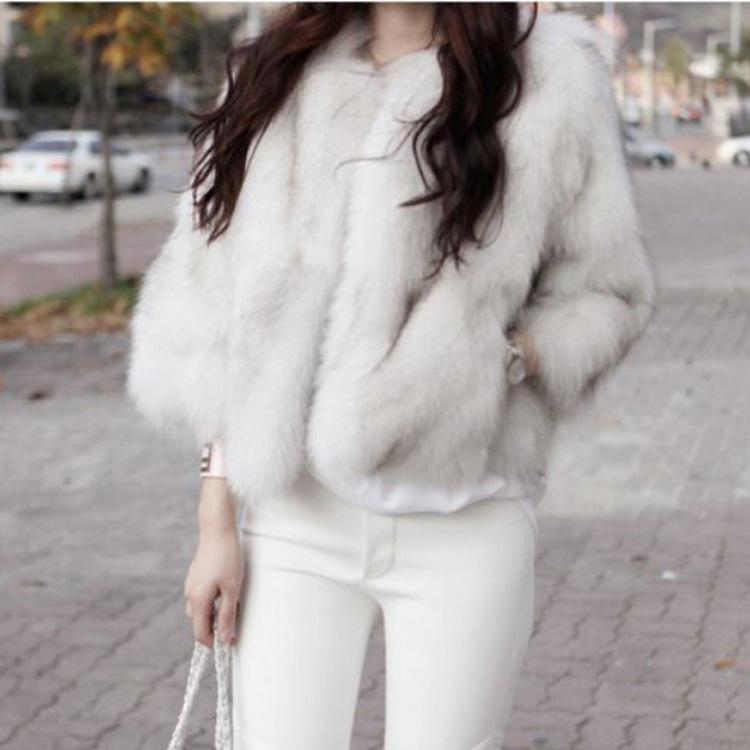 Autumn and winter new imitation fox fur coat women's fashion short slim small fragrant artificial fur coat