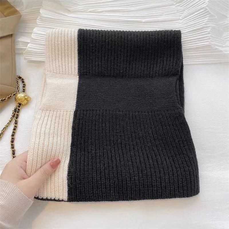 Sciarpa a Maglia Incrociata Corta Autunno Inverno Sciarpa Invernale Colorblock Scalda Collo Sciarpe Morbide Ispessite Per Donna Stola Corta Antivento