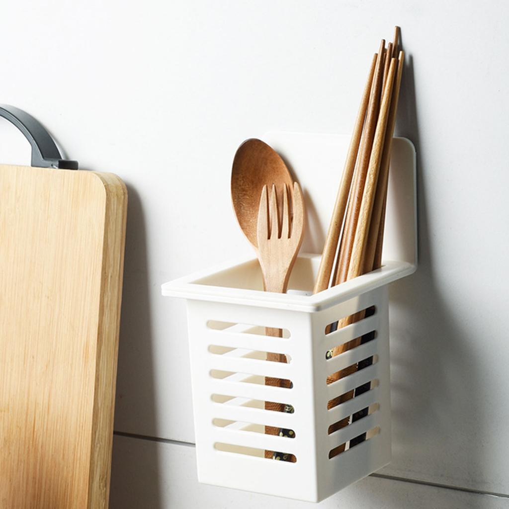Kitchen Hollow Wall Hanging Chopsticks Cage Punch Free Chopstick Drying Rack Chopsticks Basket Drainer