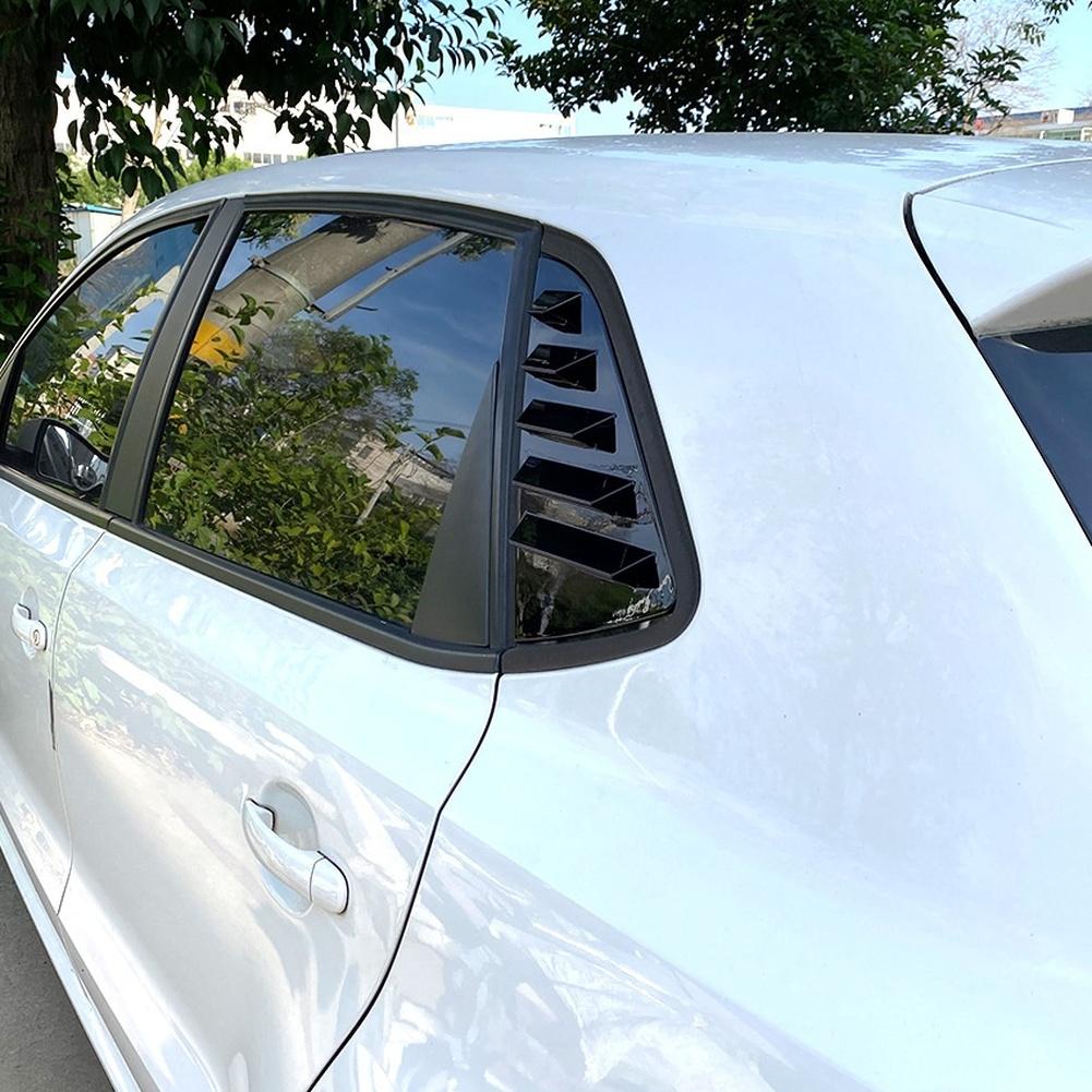 For Polo MK5 6R 6C 2011-2017 Rear Window Shutter Cover Louver Side Trim ABS Black Carbon Fiber Exterior Car Accessories