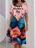 New summer mid-length dress 3D printed design casual for outings and parties