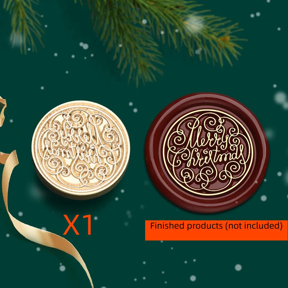 2.5cm Christmas Series Wax Seal Stamps Vintage Merry Christmas Tree Snowflake Head DIY Festival Gift Wrapping Cards Scrapbooking