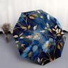 1pc Blue Floral Pattern with Gold Accents Umbrella with Plastic Handle,Suitable for All Seasons Umbrellaptys26091