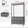 Metal Clothing Rack with 4 Large Fabric Drawers Heavy Duty Garment Rack Adjustable Shelves Portable Closet for Bedroom