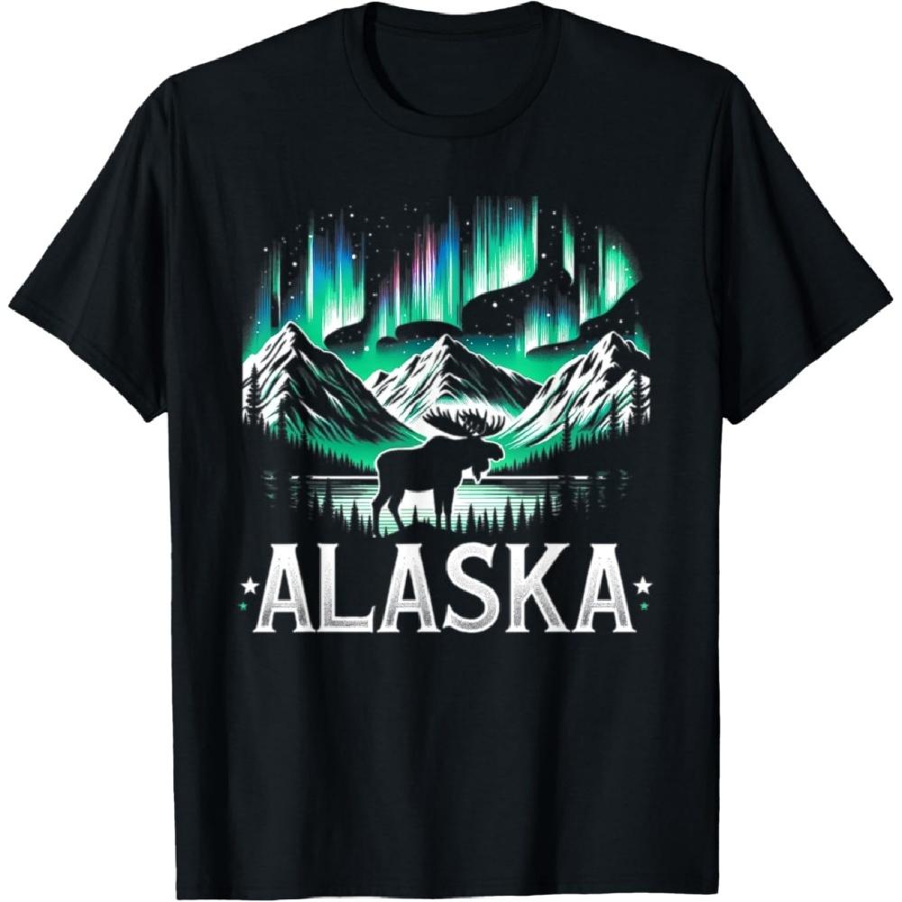 

Alaska Day The Last Frontier Alaska Mountain Moose Souvenir T-Shirt(5) S