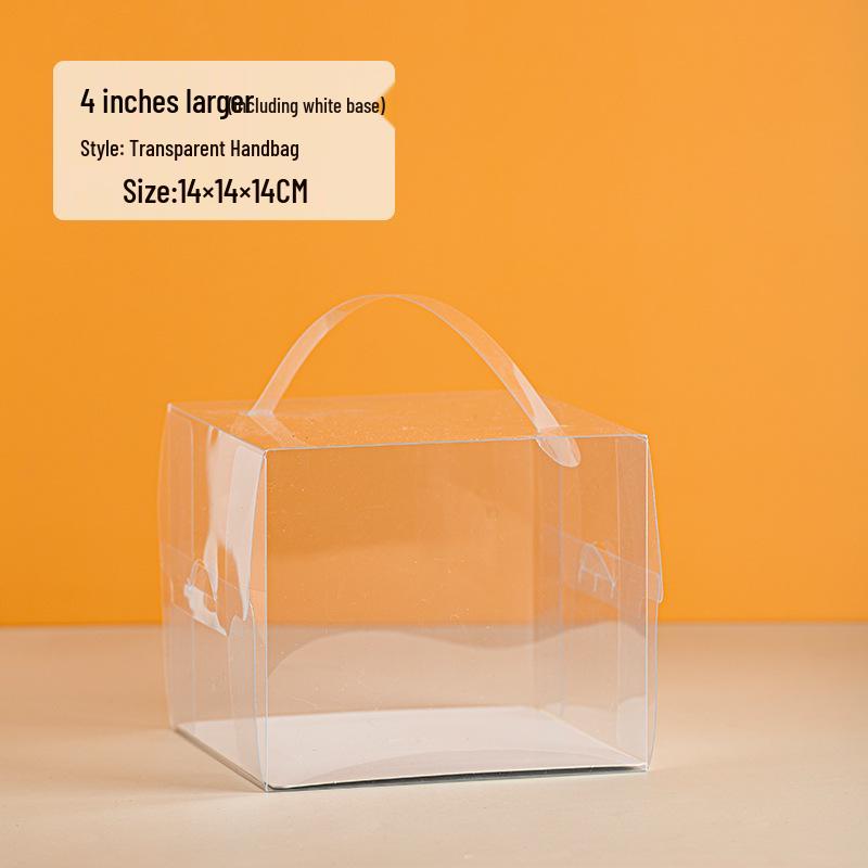 Four-Inch Transparent Cake Box with Handle for 2/3/5/6-Inch Western-Style Pastries