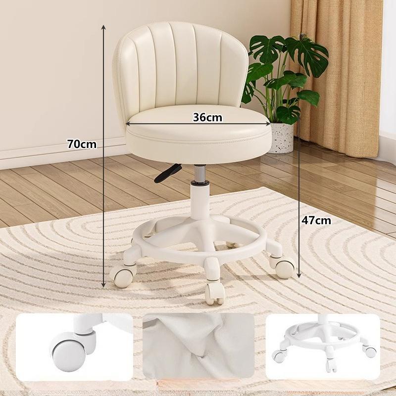 Wanxiang Wheel Makeup Chair Bedroom Dressing Table Stool Home Use Roller Backrest Chair Adjustable Nail Chair Soft Seat Cushion бежевый 11035₽