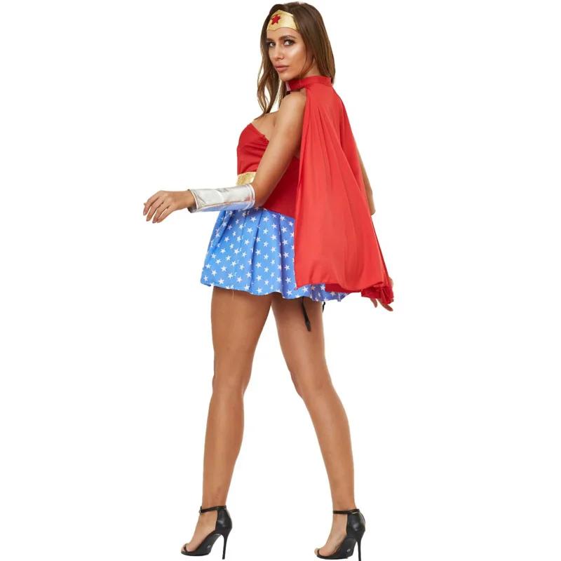 Halloween Sexy Wonder Kostuum Superheld Vrouwen Supergirl Vrijgezellenfeest Fantasia Cosplay Fancy Dress Cosplay Kostuum