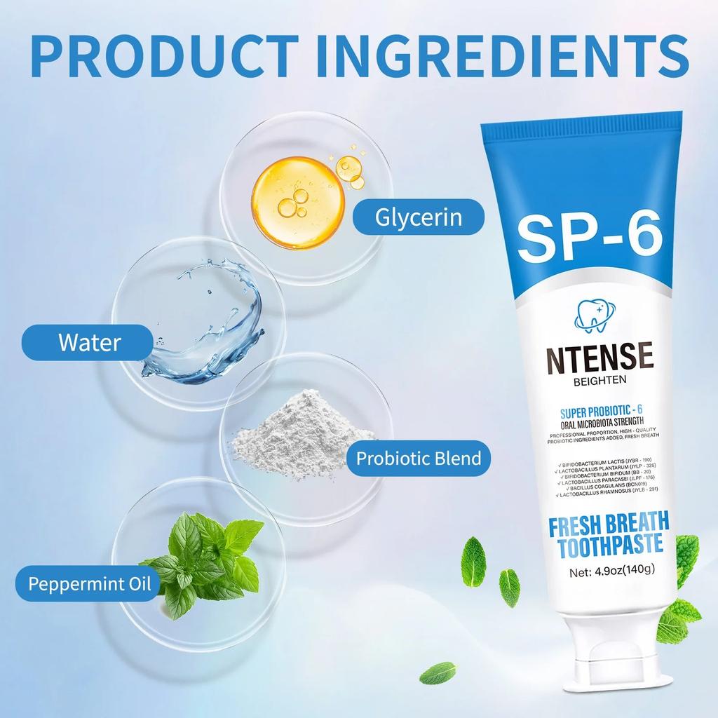 SP-6 Probiotic Toothpaste Remove Stains Oral Care Whiten Clean Teeth Ultra Whitening Management Fresh Breath Health Care Toothp