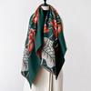 Imitation Cashmere Scarf Lotus Contrast Color Double-sided Imitation Cashmere Scarf Winter Advanced Feeling Warm