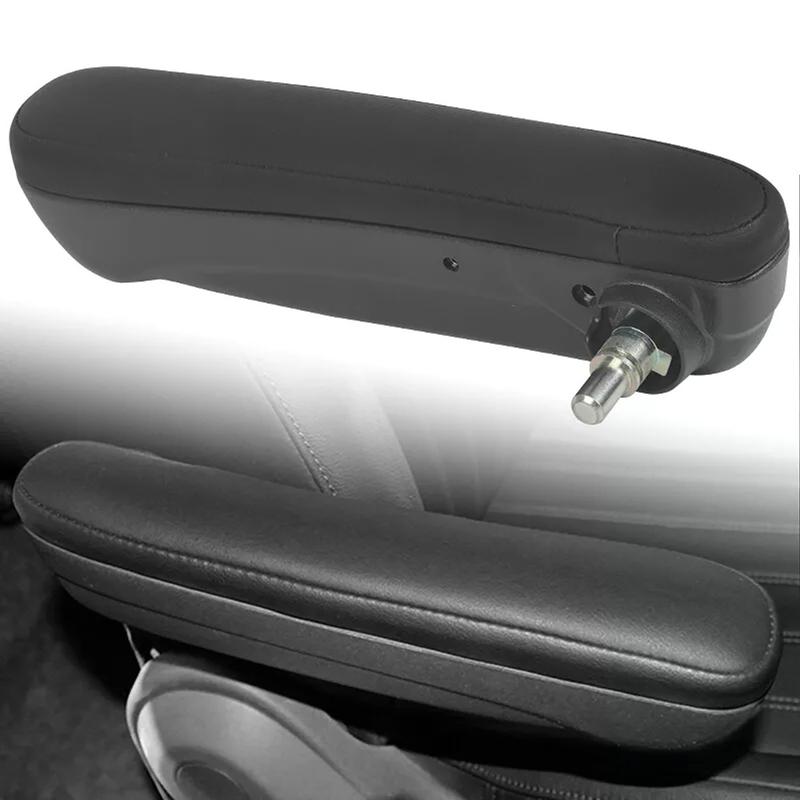 1pc Black Left Front Seat Armrest Inboard For 2016- Fiat 500 L4 1.4L Premium PU Elbow Support Pad 6BV31KRLAA 6BV48KRLAA