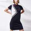 FILA Letter Brand Logo Color Block Fashion Sports Casual Breathable Polo Dress Women Dresses Legendary-Blue F11W121324FNV