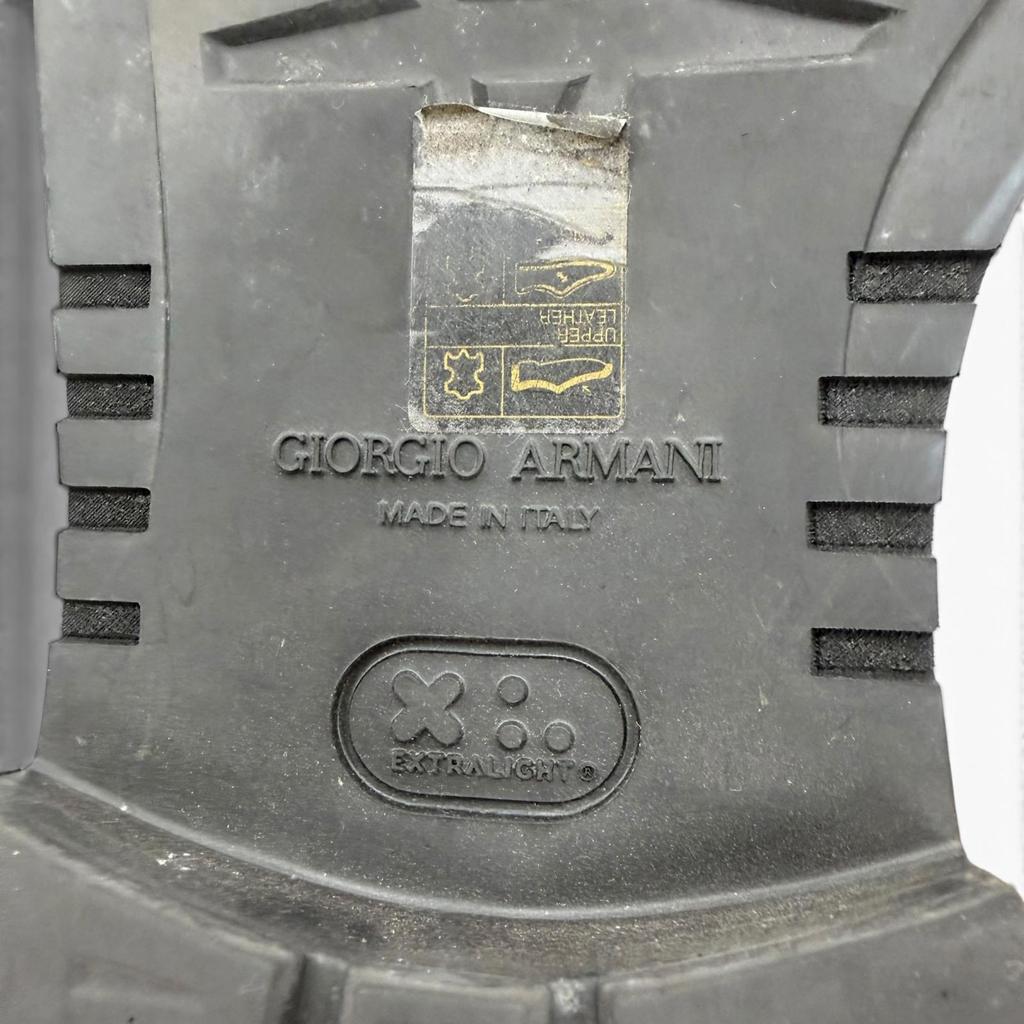 Ausgezeichnete GIORGIO ARMANI Lederschuhe Reißverschluss schwarz Wildleder Herren 6 Gebraucht