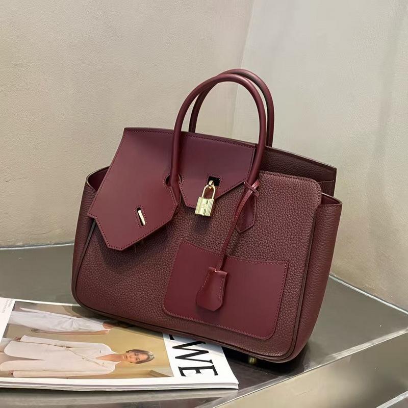New genuine leather women's bag top layer cowhide 30CM irregular diagonal hijab Desordre handbag