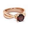 Garnet Crisscross Band Ring - 925 Sterling Silver Rose Gold Vermeil