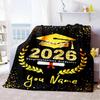 Graduation Celebration Home Customize Your Name Blankets Comfortable Soft Lightweight Multiseasonal Blanket For Picnics Sofas Offices Beds Living