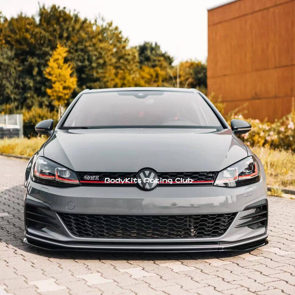 Gloss Black TCR Front Bumper Splitter Lip Kits For Volkswagen Golf MK7.5 GTI 2017-2020