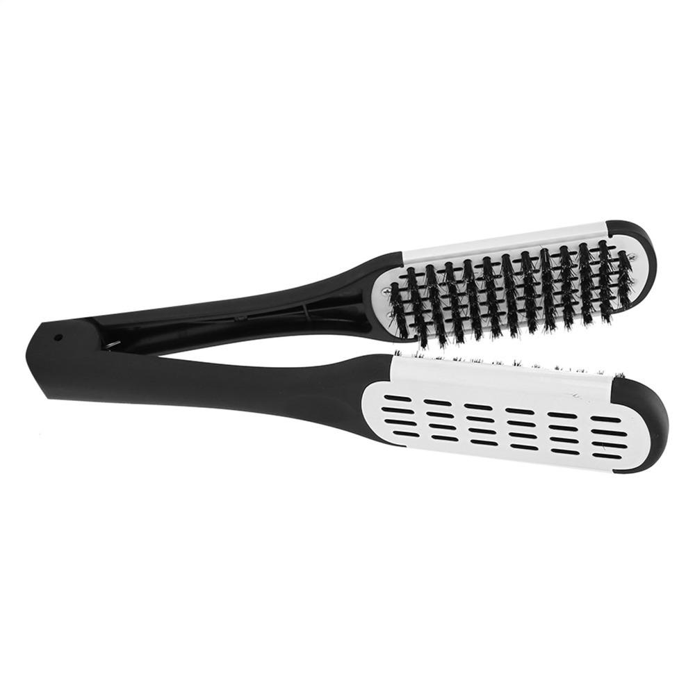Double Sided Styling Comb Anti-Static Double Sided Brush V Shaped Clamp Hair Straightening