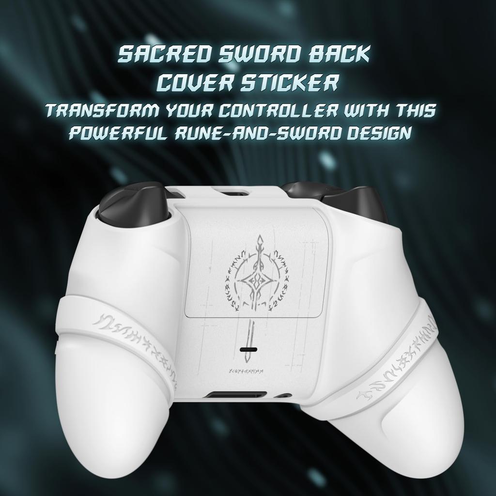 PlayVital Silicone Controller Cover for Xbox Series with Thumb Caps and Stickers Grip Shock Absorbing Runes Edition X/S – Non-Slip Skin, – (White)