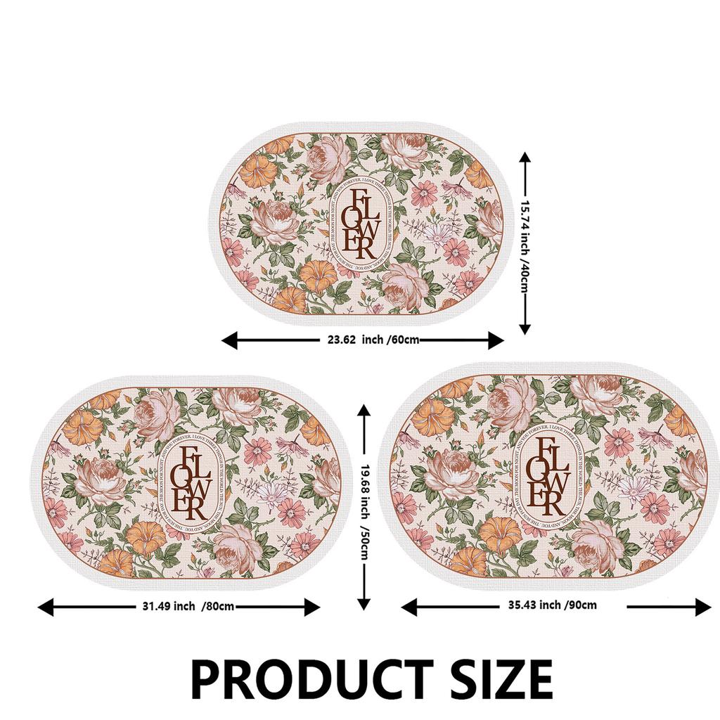 Flower Print Bath Mat Bathroom Super Absorbent Foot Mats Non-Slip Quick Dry Shower Pad Toilet Carpet Doormat Washable
