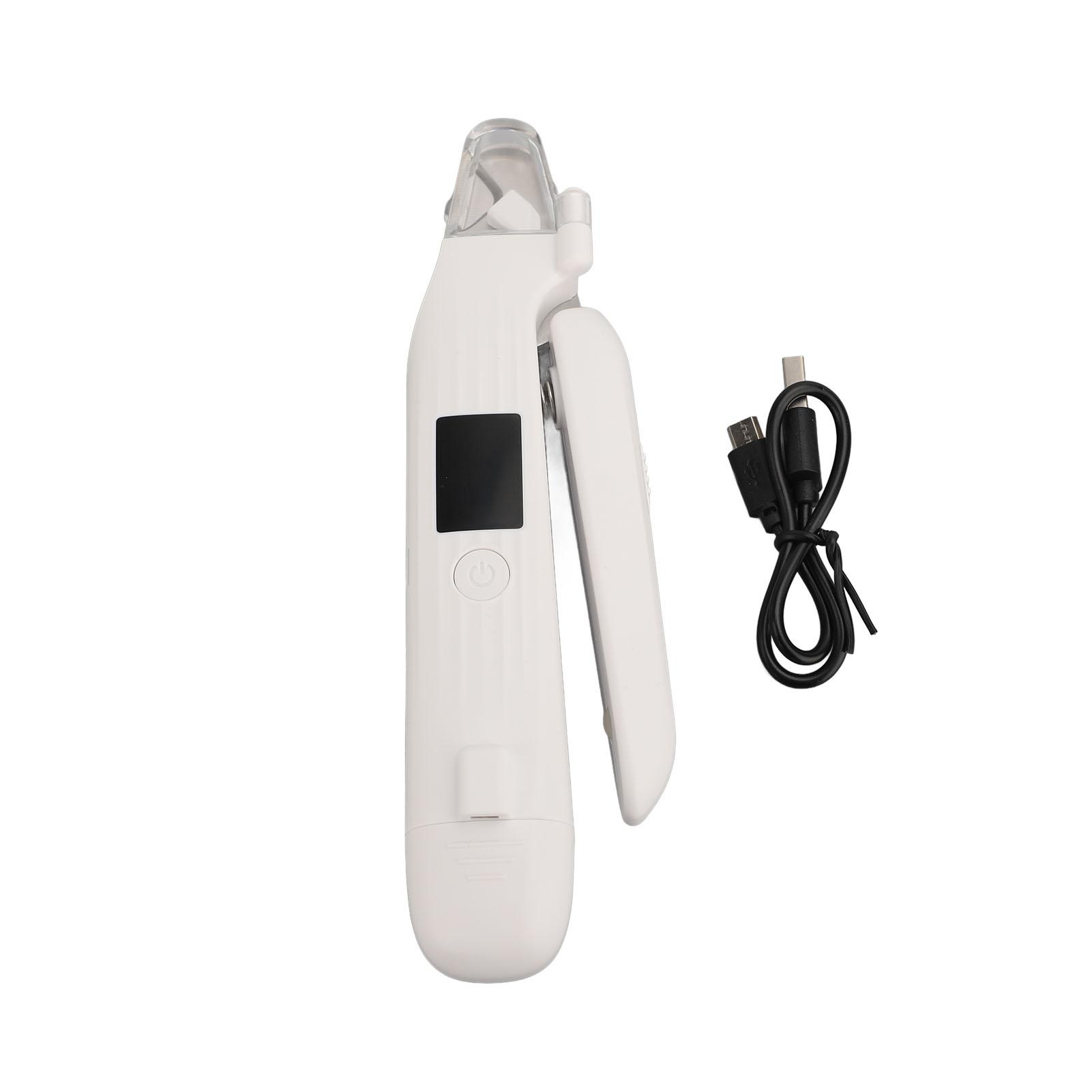 Pet Nail Clipper Stainless Steel LED Illuminate Bloodline Powerful Motor USB Charging Splash Proof Nail Trimmer for Various Pets