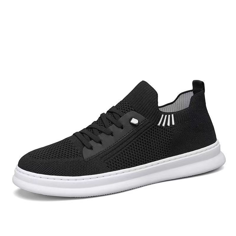 Men's Flying Mesh Shoes Summer Trendy Lightweight Air Conditioning Shoes Low Top One Foot Socks Casual Shoes Men