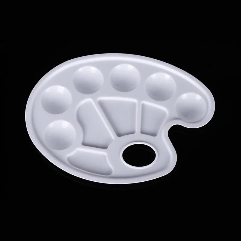 New 1PC Gouache Oval Palette Children's Painting Plastic Paint Foot Palettes DIY Tool Graffiti Art Supplies for Artist