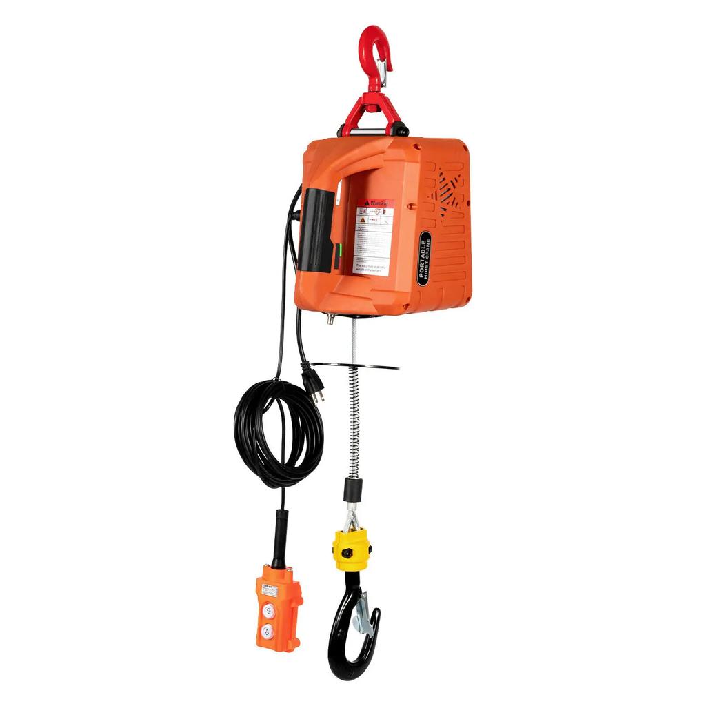 3-in-1 Electric Hoist 1100lbs Lift Capacity Wireless Remote Control Portable 1500W Motor for Lifting Tasks
