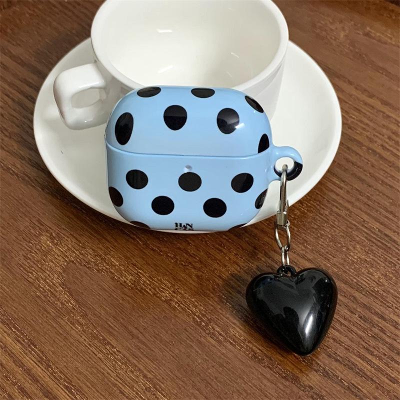 Ins Korean Polka Dot Love for AirPods 1 Generation Protective Case Second Generation 1 Generation Pro1 Apple Bluetooth Headset Case